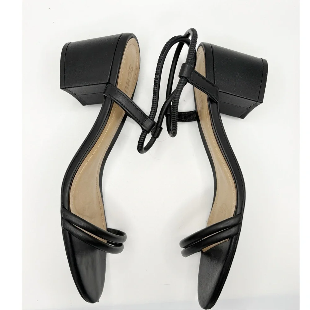 Schutz Black‎ Mid Leather Heels
